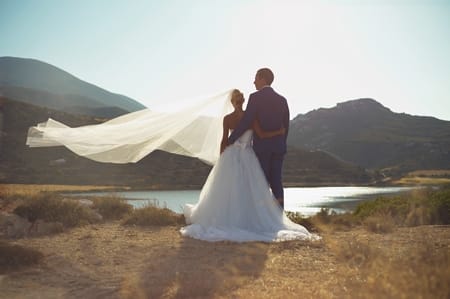Young elegant wedding couple