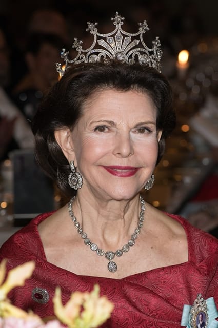 Nobel Prize Banquet 2015 at City Hall in Stockholm Featuring: Queen Silvia of Sweden Where: Stockholm, Sweden When: 10 Dec 2015 Credit: ATP/WENN.com **Not available for TV, Print in Germany. No Contact Music. Not Available in Latvia**