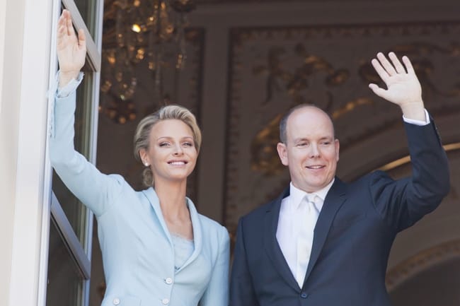 Prince Albert II of Monaco and Charlene Wittstock have been married in a short civil ceremony in Monaco, July 2, 2011. A former Olympic swimmer for South Africa, 33-year-old Wittstock now has the official title Her Serene Highness, Princess Charlene. She wore a dress designed by Giorgio Armani. A crowd of several thousand people outside the palace waved Monegasque and South African flags. The rather understated civil ceremony is to be followed tomorrow by more extravagant event at Monaco's royal palace. (Marco Piovanotto/iPhoto) Photo via Newscom