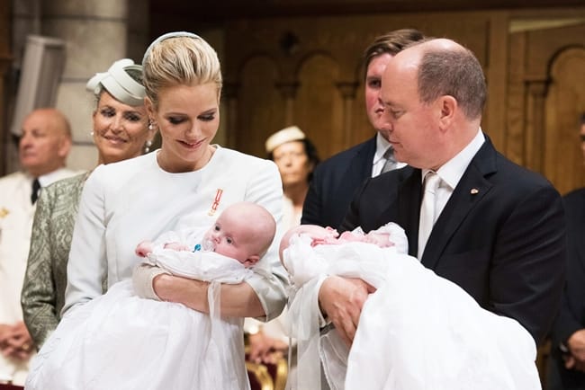 --- NO SALES IN GERMANY, NO SITE , NO BLOG, NO TABLOID ---- Baptism of the Royal Children of T.S.H. Prince Albert II of Monaco and Princess Charlene, H.S.H. Hereditary Prince Jacques and H.S.H. Princess Gabriella, in Monaco Cathedral in the presence of members of the Royal Family and the Wittstock family. Monaco 10 th May