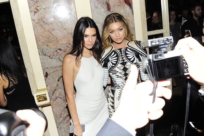 Kendall Jenner, Gigi Hadid - September 16, 2015 - The Worldwide Editors of Harper's Bazaar Celebrate ICONS by Carine Roitfeld and Jean-Paul Goude - Inside held at The Plaza Hotel, NY. (Photo by Nicholas Hunt/Patrick McMullan) *** Please Use Credit from Credit Field ***