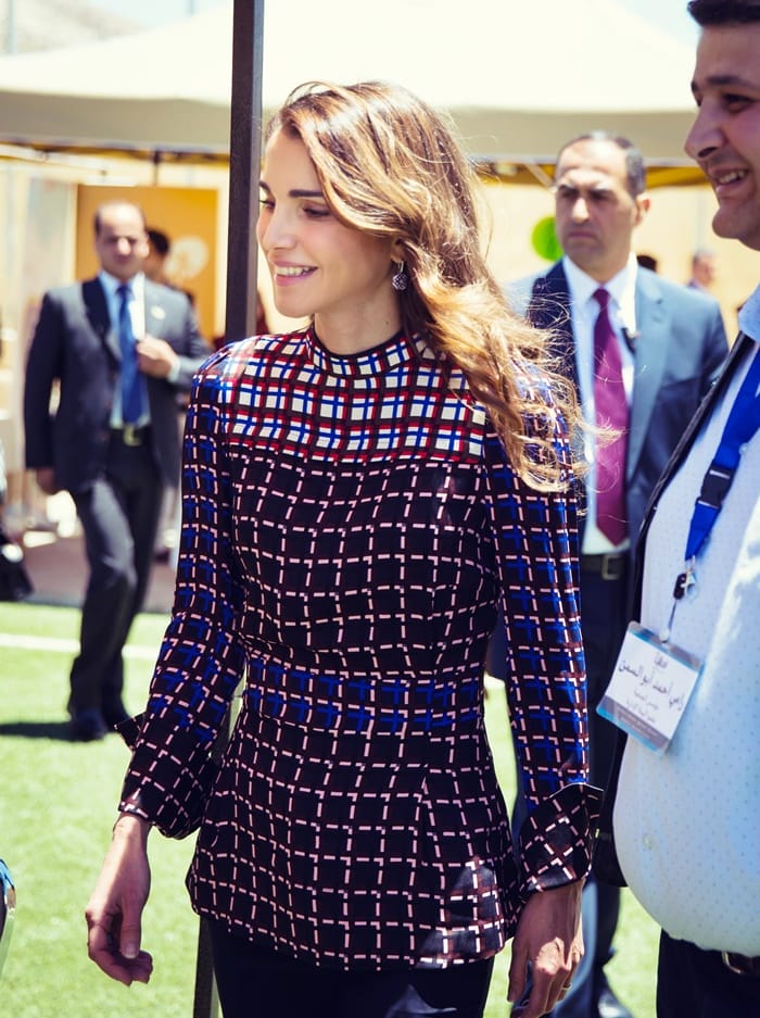 Mandatory Credit: Photo by REX/Shutterstock (5730981c) Queen Rania Queen Rania visiting the Mujaddidun Society for Charity and Development, Iraq Al Amir, Amman, Jordan - 12 Jun 2016