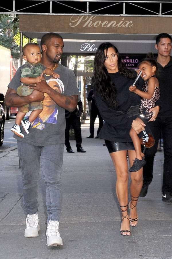 -New York, NY - 8/29/2016 - Kanye West and Kim Kardashian West Leaving their Apartment and Arriving at Serendipity Restaurant with Kids -PICTURED: Kanye West, Kim Kardashian West,North West and Saint West -PHOTO by: Frank Lewis/startraksphoto.com -HOB_13243 Editorial - Rights Managed Image - Please contact www.startraksphoto.com for licensing fee Startraks Photo New York, NY For licensing please call 212-414-9464 or email sales@startraksphoto.com Image may not be published in any way that is or might be deemed defamatory, libelous, pornographic, or obscene. Please consult our sales department for any clarification or question you may have. Startraks Photo reserves the right to pursue unauthorized users of this image. If you violate our intellectual property you may be liable for actual damages, loss of income, and profits you derive from the use of this image, and where appropriate, the cost of collection and/or statutory damages. Startraks Photo reserves the right to pursue unauthorized users of this image. If you violate our intellectual property you may be liable for actual damages, loss of income, and profits you derive from the use of this image, and where appropriate, the cost of collection and/or statutory damages.